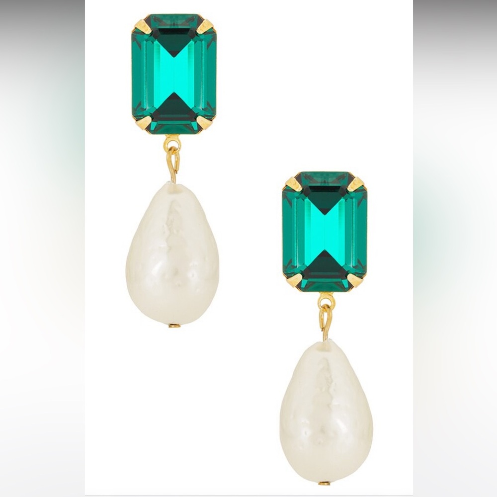 Jennifer Behr Liana Earrings in Emerald